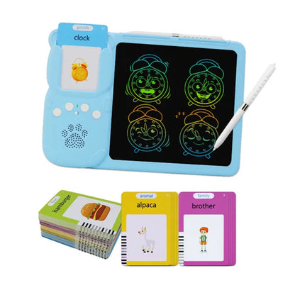 Babywayy BrightMind Audio Learning Tablet with LCD Drawing Pad – 224 Cards